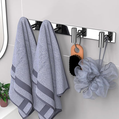 VAEHOLD Hat and Coat Wall Mount Rack - Hooks for Robes, Bags, Keys, and Towels - Bathroom Towel Hanger Organizer (Polished Ch