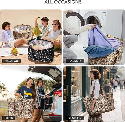 KALIDI 60L Extra Large Duffle Bag, Beach Tote Zipper Utility Oversized Weekender Carrier Travel Shopping Reusable Grocery Bag