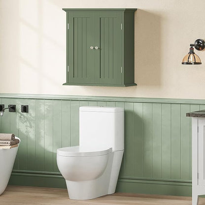 ChooChoo Bathroom Wall Cabinet, Over The Toilet Space Saver Storage Cabinet, Medicine Cabinet with 2 Door and Adjustable Shel