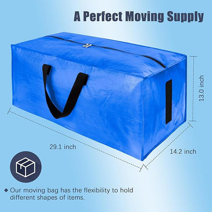 HOMESURE 12 Pack Large Strong Moving Bags with Zippers & Carrying Handles - Water-Resistant - Heavy Duty Storage Tote for Spa