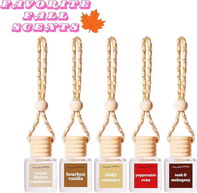 COOLGIRLCANDLES Apple & Mahogany Car Hanging Fragrance Oil Air Freshener for Essential Oils, Long Lasting Scents Aromatherapy