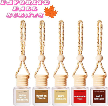 COOLGIRLCANDLES Apple & Mahogany Car Hanging Fragrance Oil Air Freshener for Essential Oils, Long Lasting Scents Aromatherapy