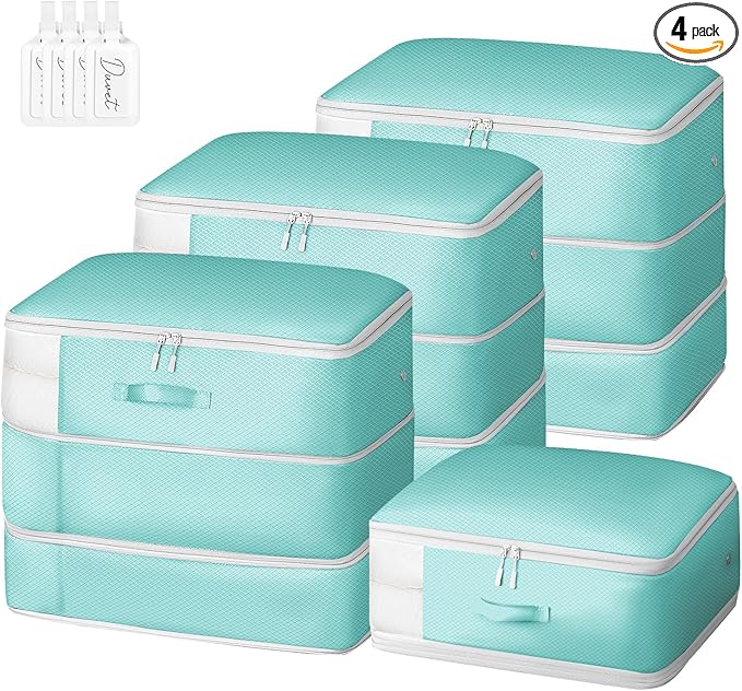 Comforter Storage Bag - Large Capacity Blanket Storage Bags 3-Layer Ultra Space Saving Self Compression Organizer, Washable C