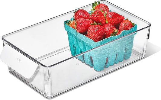 OXO Good Grips Fridge Organization Bin 5 in x 10 in - for Berry Bins, Yogurt Cups and More