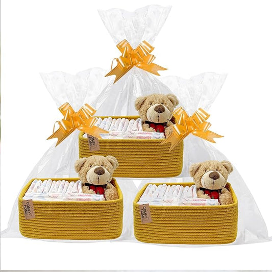 COMFY-HOMI 11.5"x7.5"x4.7" Storage Baskets for Organizing | Cotton Rope Woven Basket | Toy Storage Bin Box | Basket for Shelv
