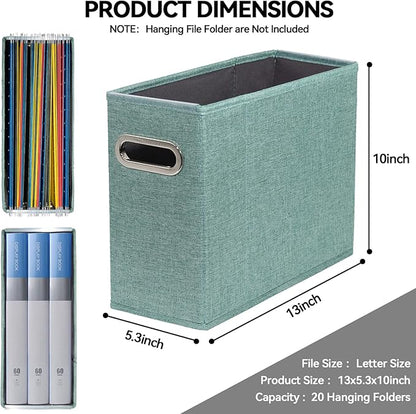 2 Packs Letter Size File Organizer, File Folders Organizer, Fabric Storage Box, Collapsible Paper Organizer with Metal Handle