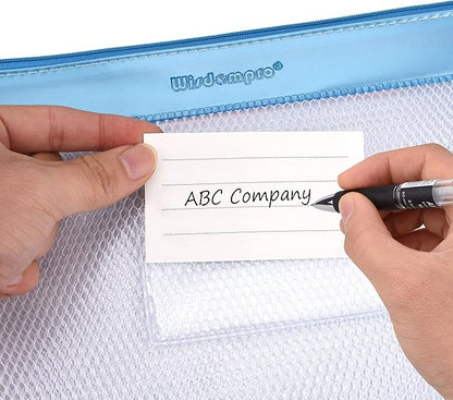 Wisdompro Zipper Pouch, 4 Packs Durable Letter Size Waterproof Mesh File Bag, Document Organizer - Blue
