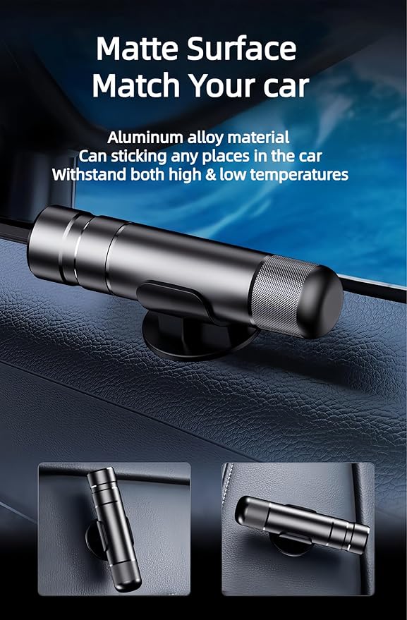 Car Safety Hammer Glass Breaker, Seatbelt Cutter, Under Water Window Breaker, Emergency Escape Tool, Car Accessories, Silver&