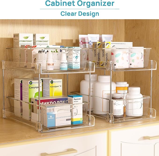 Vtopmart 4 Pack Drawers and 4 Pack Under Sink Organizer