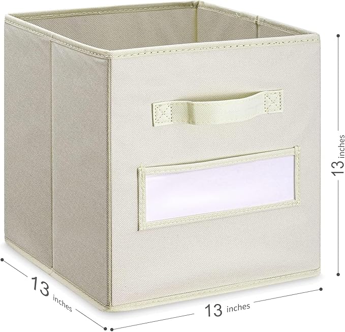 artsdi 13x13x13 storage cube bins (Set of 10) Fabric storage cubes with 10 Labels Window Cards & a Pen, storage cubes 13x13, 