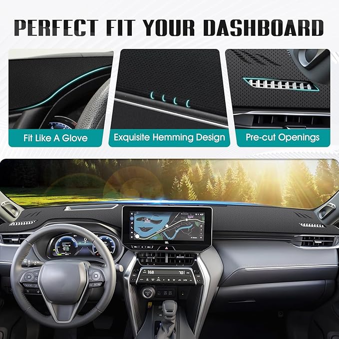 FIILINES Dash Cover Fit for 2021-2024 Toyota Venza Accessories Dashboard Mat Dash Cover for Venza Accessories Sunshade Nonsli