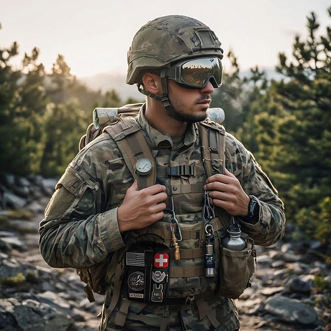 Survival First Aid Kit with Israeli Bandage, Chest Seal, Tourniquet, Splint, Tactical Military Combat Molle IFAK for Wound Ca