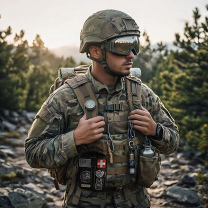 Survival First Aid Kit with Israeli Bandage, Chest Seal, Tourniquet, Splint, Tactical Military Combat Molle IFAK for Wound Ca