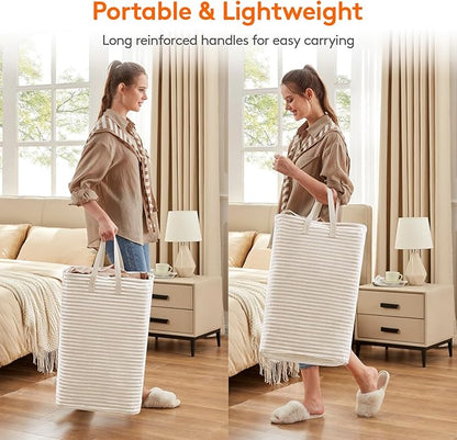 Lifewit 1 Pack Laundry Basket 80L Each, Collapsible Clothes Hamper with Reinforced Handles, Freestanding Waterproof Design fo