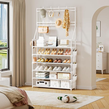 OYREL Shoe Rack 6 Tier Shoes Organizer 24-30 Pairs Shoe Racks for Closet Front Door Entrance Large Capacity Space Saving Shoe