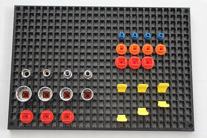Organizer Genie - Four Black Pegboard Set to organize your Sockets, Wrenches, Pliers, Screwdrivers, Bits and All Other Tools