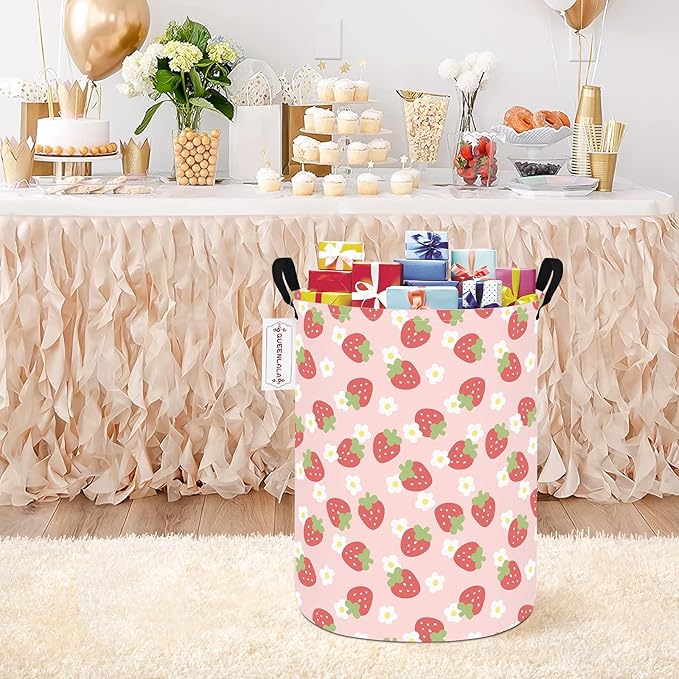 QUEENLALA Large Storage Basket,Laundry Hamper/Bathroom/Home Decor/Collapsible Round Storage Bin,Boys and Girls Hamper/Boxes/C