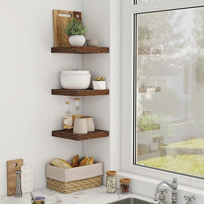 12 Inch Floating Shelves, 12" Deep Floating Shelf Wall Mounted, 12" Wall Shelves, Rustic Deep Bookshelf, Extra Deeper Display