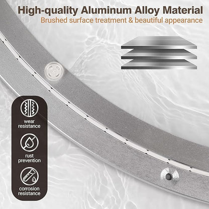 24 Inch Lazy Susan Aluminum Alloy Rotating Turntable Bearing, Non - Slip Mute Metal Bearing Swivel Plate Hardware for Dining 