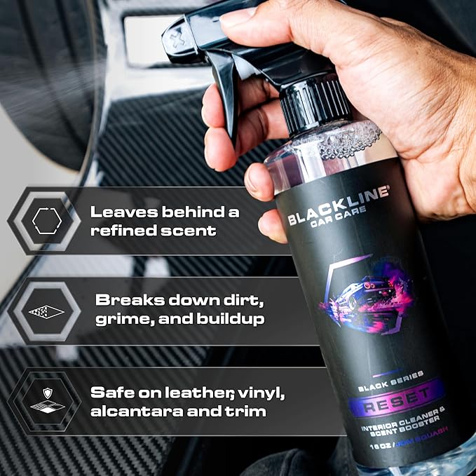 Blackline Luxury Scented Interior Cleaner Reset Deep Cleans & Deodorizes All Surfaces, pH-Neutral High-Foam Formula, Long-Las