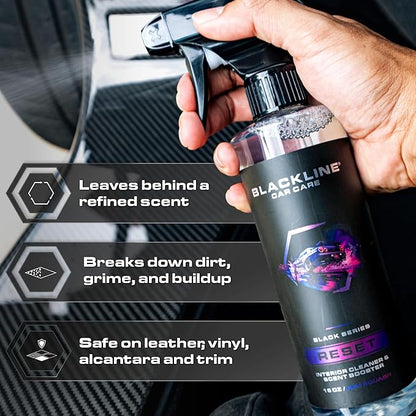 Blackline Luxury Scented Interior Cleaner Reset Deep Cleans & Deodorizes All Surfaces, pH-Neutral High-Foam Formula, Long-Las
