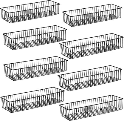 Wetheny Farmhouse Décor Metal Wire Organizer Storage Basket Bin(8 Pack)-Toilet Paper Storage-Organization and Storage for Bed