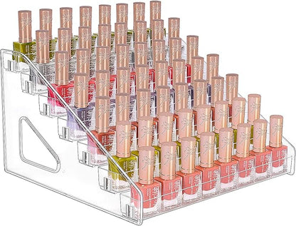 JessLab Nail Polish Organizer, 7-Tier Clear Acrylic Sunglass and Essential Oil Holder, Makeup Organizer for Bathroom Vanity C