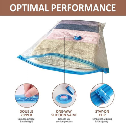 Roomimaster Vacuum Storage Bags, Vacuum Seal Space Saver Bags for Clothing, Travel Lugggage, Carry-on, Blankets, Comforters,P