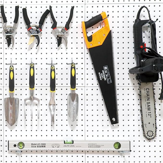 HUHOLE 88 Piece Pegboard Hooks Assortment Kit with Pegboard Bins Garage Tool Organizer Set Fits 1/8 and 1/4 Inch Peg Board Ac