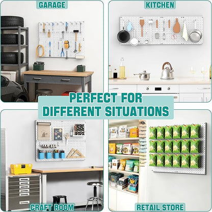 EVERHANGER Metal Pegboard Panels, Heavy Duty Pegboard Wall Organizer, Garage Wall Panels, Tool Storage Organization, 12"X16",