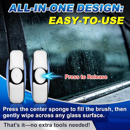 Water Repellent & Anti-Fog Glass Brush Kit with Towels | Hydrophobic Rain Repellent & Defogger for Car Glass Windshield Windo