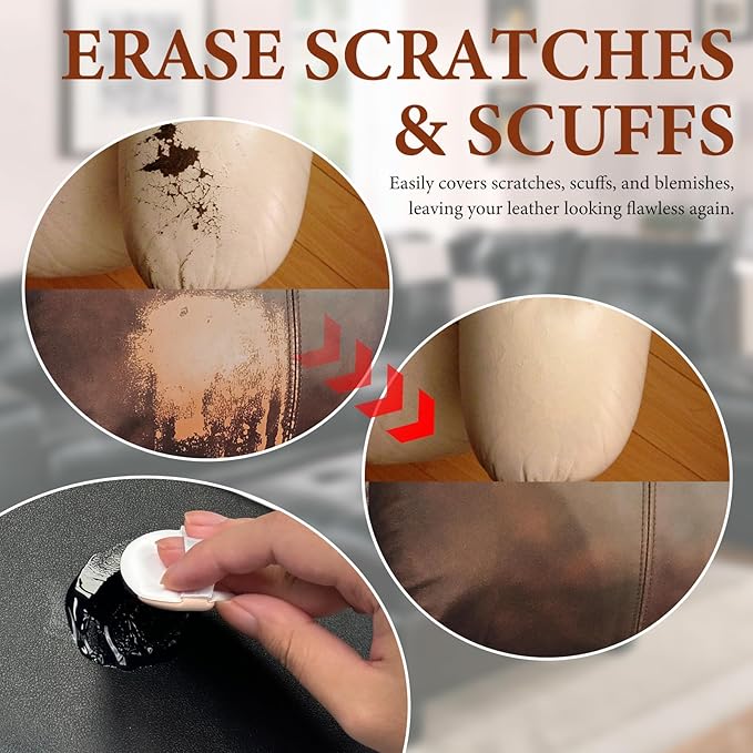 Leather Recoloring Balm Leather Color Restorer Scratch Repair Leather Paint for Furniture Couches Car Seats Shoes Bags Leathe