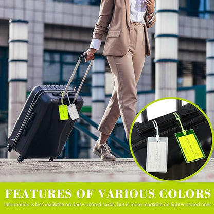 100 Pack Luggage Tags for Suitcases, Airplane Travel Essentials for Flying, International Travel Must Haves, and Luggage Acce