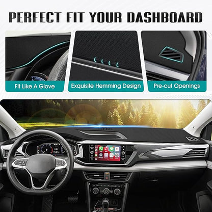 FIILINES Dash Cover for 2022-2024 Volkswagen Taos S SE SEL (NOT for 2025), Dashboard Mat Accessories Dash Cover Sunshade Nons
