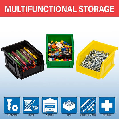 Akro-Mils 30210 AkroBins Plastic Storage Bins, Space-Saving Stackable Bins for Garage, Pantry, Craft Organization, 5" x 4" x 