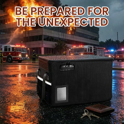 Upgraded 6400°F Fireproof Document File Organizer Box, Fireproof Storage Filing Cabinet with Lock, Portable Office Safe Box f