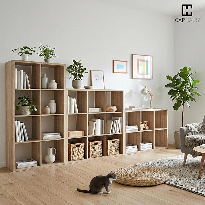 CAPHAUS Sturdy Room 13-Inch Cube Storage Organizer Shelf, with Extra Thick Exterior Edge, Open Storage Shelf Divider, Bookcas