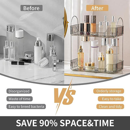 YCIA&DONE Bathroom Organizer Countertop, Makeup Storage, Skincare Cosmetic Tray Shelf, Perfume Holder Rack for Vanity Counter
