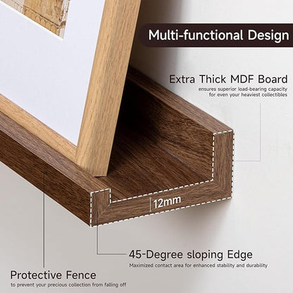Floating Picture Ledge Shelves for Wall Set of 2, 95 Inches Picture Ledge Shelf with Long Large Nursery Book Shelf for Toys S