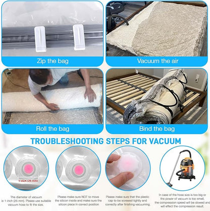 Mattress Vacuum Bag Twin/Twin XL Space Saver Mattress Vacuum Seal Bag with Straps for Moving Double Zip Seal Reusable Mattres