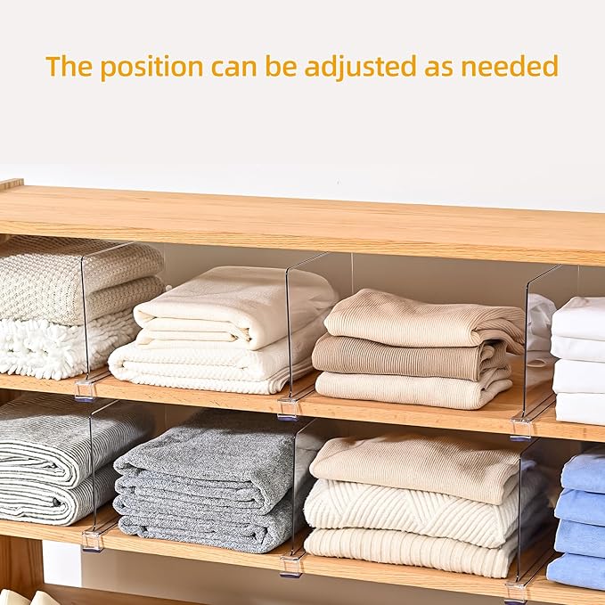 Shelf Dividers，Vertical Purse Organizer for Closet，Thickened and Sturdy Shelf Organizer for Sweater, Shirts, Handbags,8" Tall