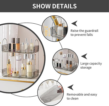 YCIA&DONE Bathroom Organizer Countertop, Makeup Storage, Skincare Cosmetic Tray Shelf, Perfume Holder Rack for Vanity Counter