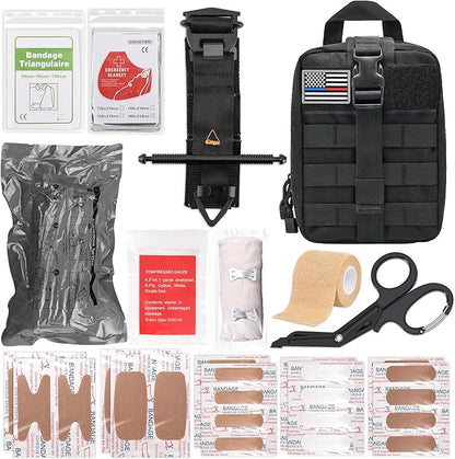41 PCS IFAK Trauma Kit with Tourniquet, 4-Inch Israeli Bandage, Splint, Tactical First Aid Kit for Car, Camping, Hiking and T