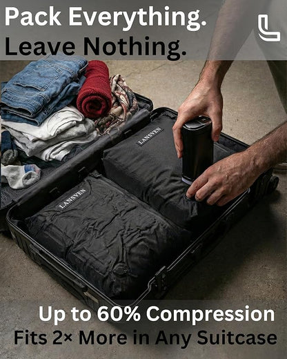 Vacuum Packing Bags for Travel – cordless travel vacuum bag set, Save 60% Space, Maximize Storage, Vacuum Packing Cubes, TSA 