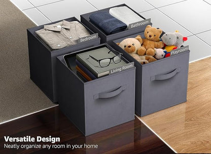 Sorbus Fabric Storage Cubes - 6 Foldable Storage Bins for Organizing Pantry, Cubbies, Toy Box - Clothes Storage & Closet Orga