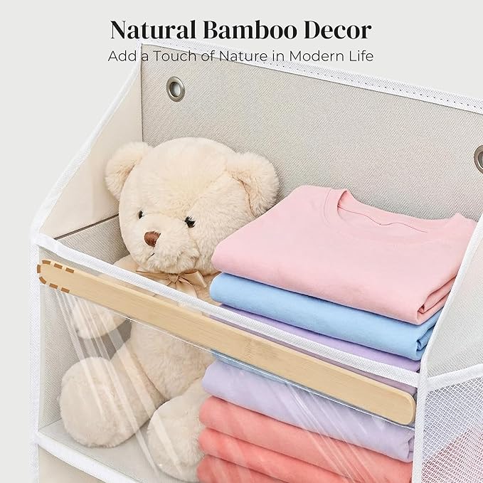 Ultra-Thin 5 Tiers Over the Door Organizer Hanging with 10 Side Pocket for Narrow Gaps,44lbs Behind the Door Storage Closet B