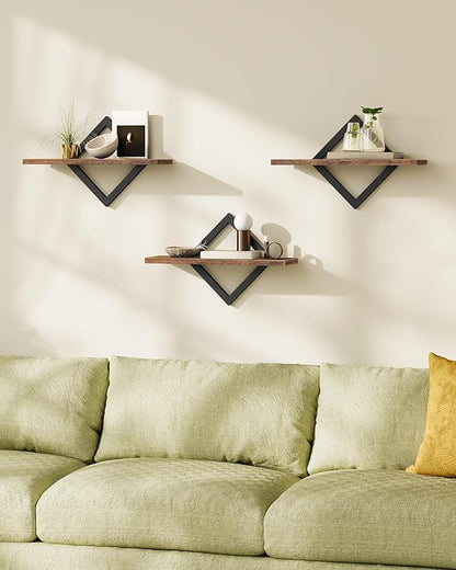 12 inch Deep Floating Shelves and Floating Shelves for Wall Bundle, Wall Mounted Shelves for Living Room, Bedroom, Study, Bat