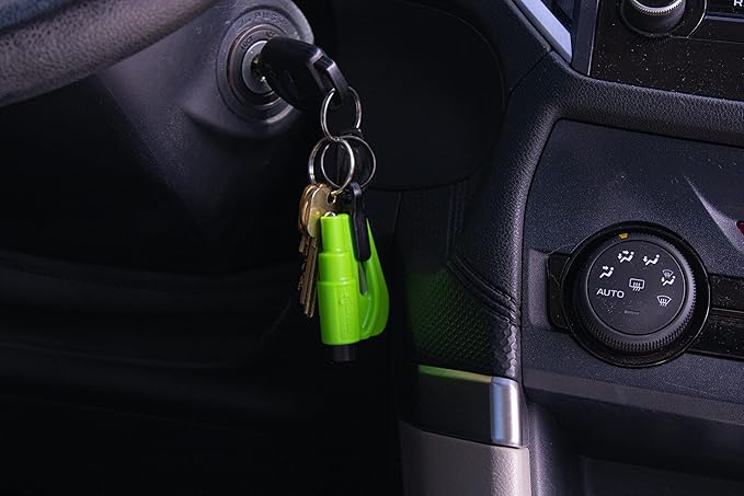 resqme The Original Emergency Keychain Car Escape Tool, 2-in-1 Seatbelt Cutter and Window Breaker, Made in USA, Family Pack o