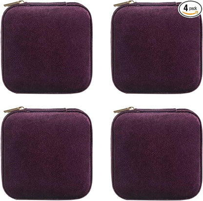 ZPROW Plush Velvet Travel Jewelry Case, Travel Jewelry Organizer, Jewelry Travel Case, Travel Jewelry Box, Small Jewelry Case