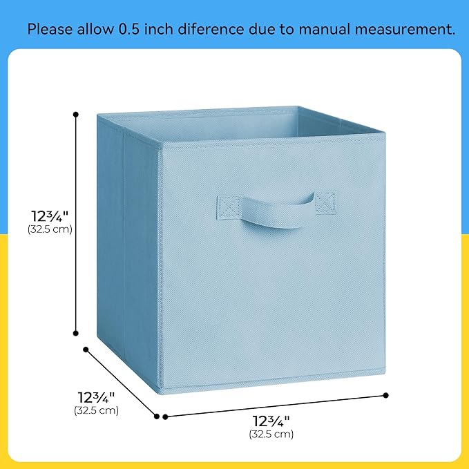 Cupic Cupid 13 Inch Storage Cube, Fabric Cube Storage Bin with Handles, Storage Cube Organizer for Clothes and Toys, Collapsi